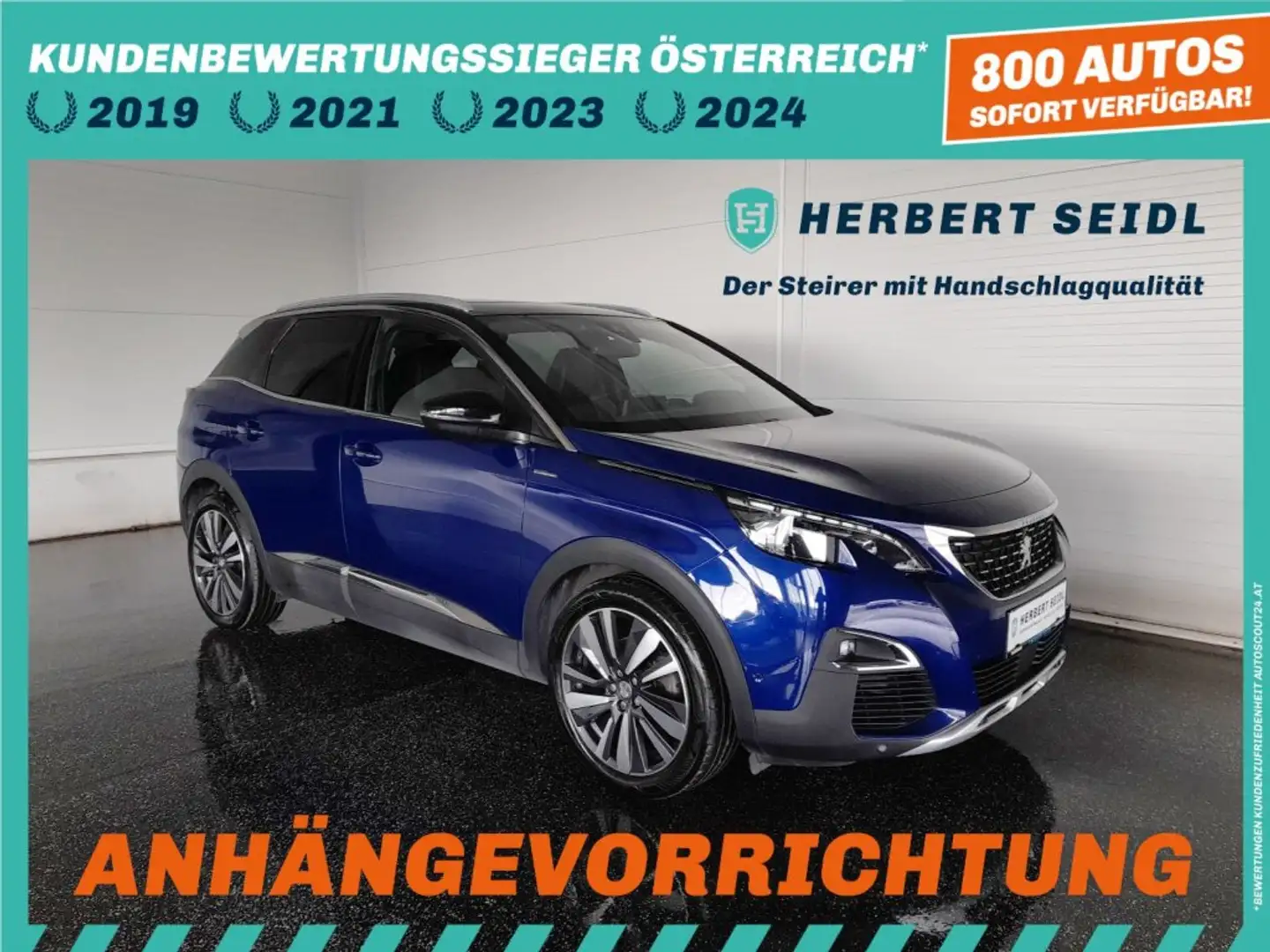 Peugeot 3008 GT-LINE *SKY / VOLL LED & FLA / AHV & 360° KAMERA / NAVI / E-NAPPALEDER & MEMORY / FOCAL SOUND* Blau - 1