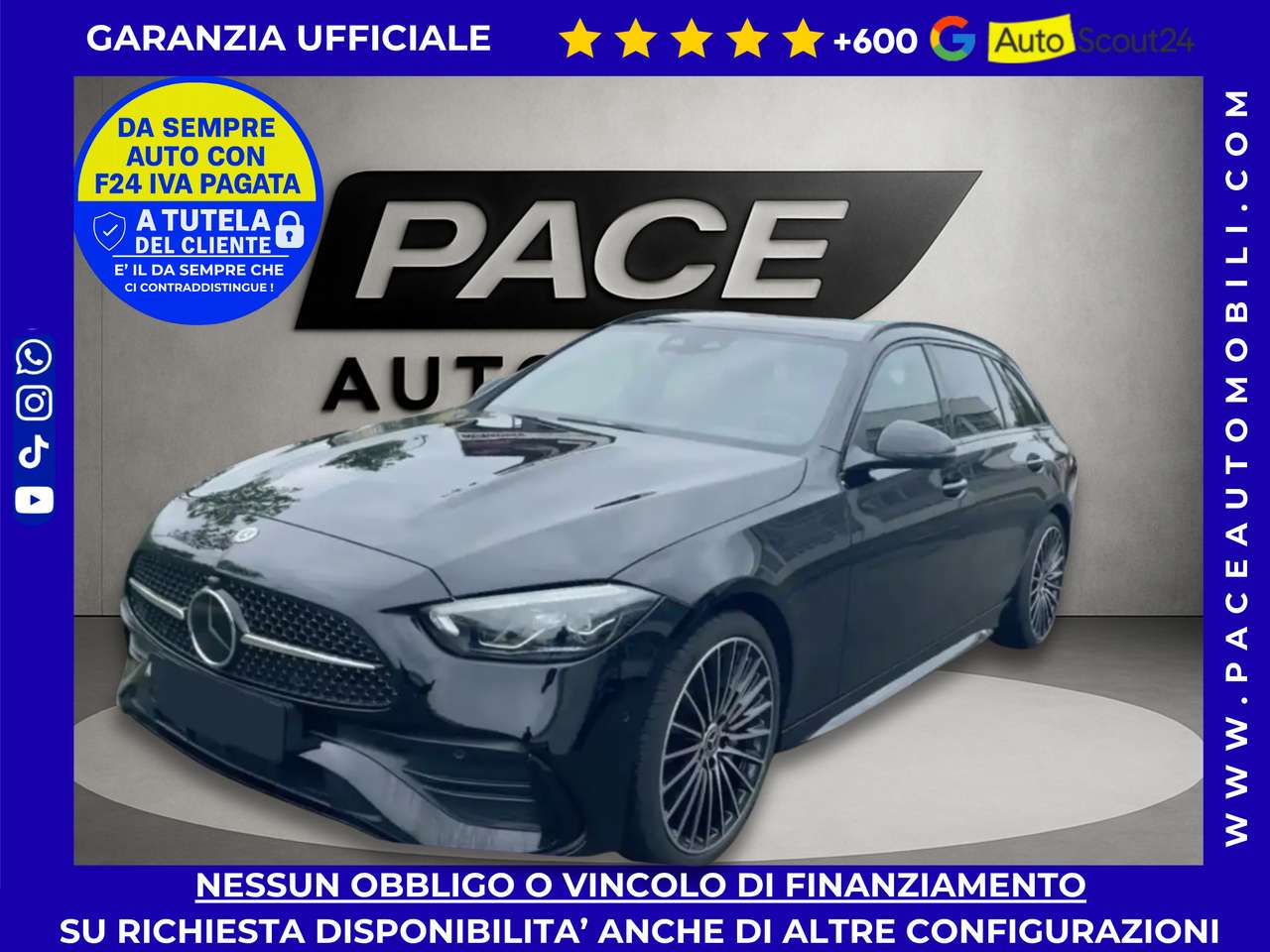 Mercedes-Benz C 220 AMG PREMIUM MBUX WIDESCREEN LED TETTO PDC ACC 19"