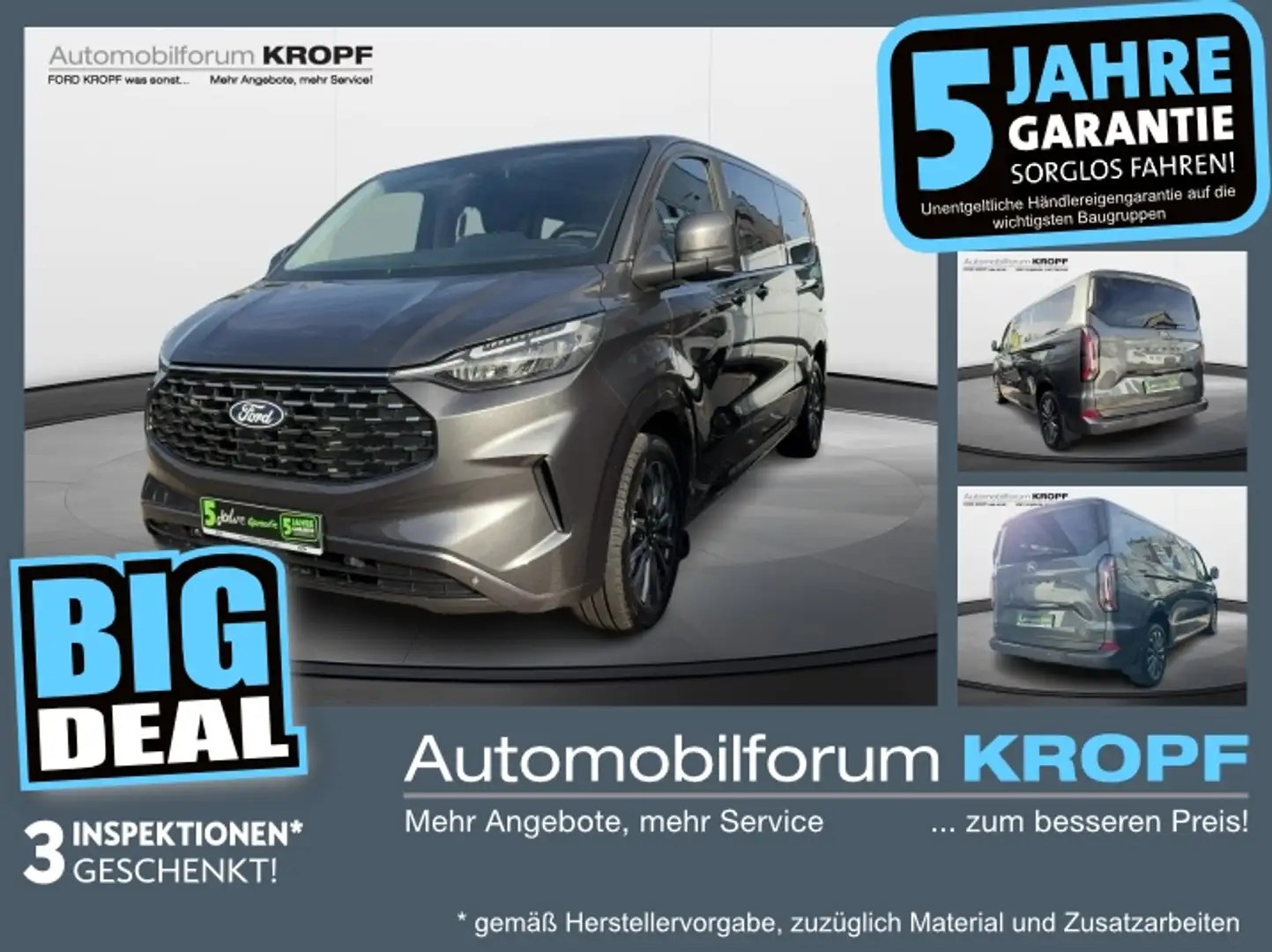 Ford Tourneo Custom 320 L2 Allrad Titanium X AHK PANO Grau - 1