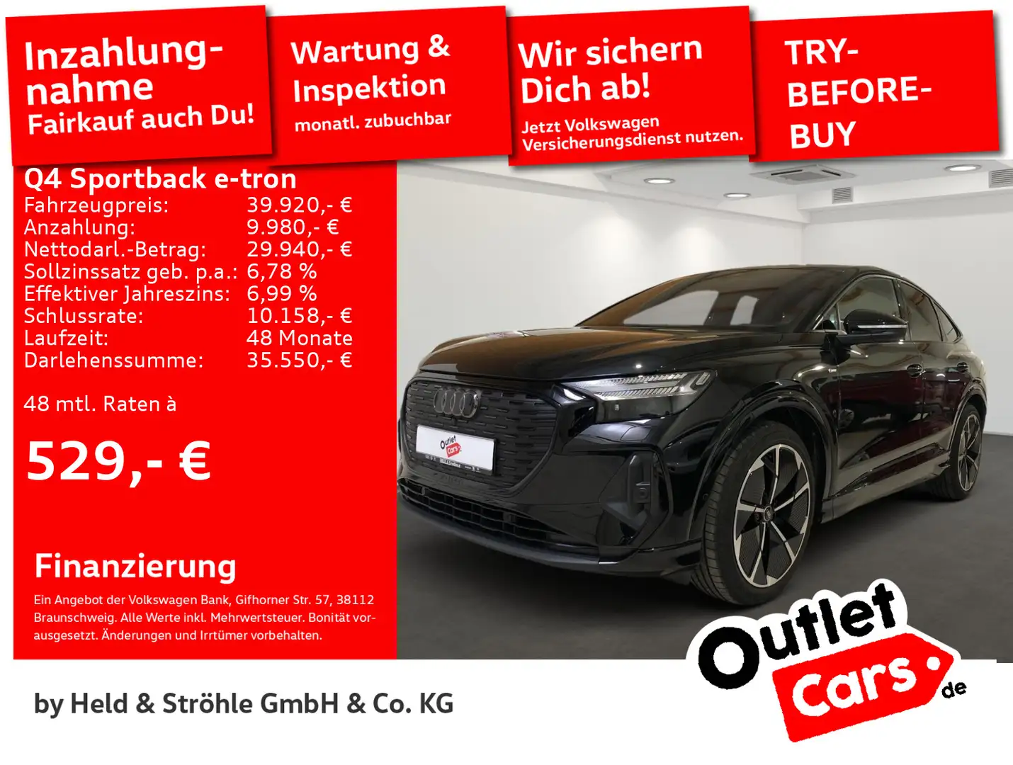 Audi Q4 e-tron Q4 Sportback 50 e-tron quattro S-Line AHK PANO Schwarz - 1