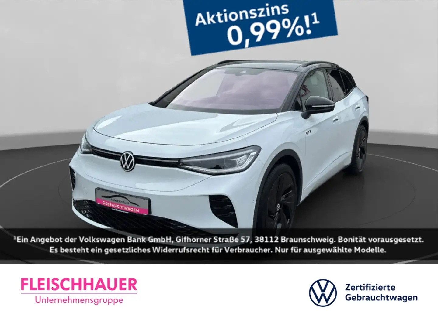 Volkswagen ID.4 GTX 4Motion AHK+HeadUp+Pano+CarPlay+Navi+ACC+360K Weiß - 1