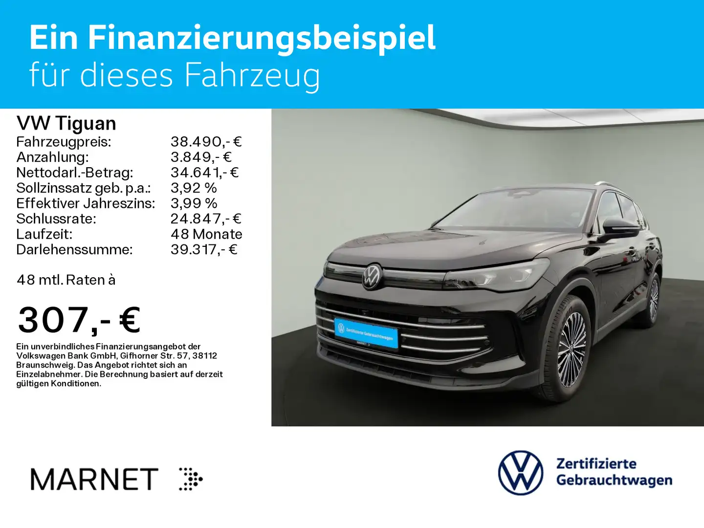Volkswagen Tiguan 1.5 eTSI DSG Elegance* AHK* NAVI* HD MATR Schwarz - 2