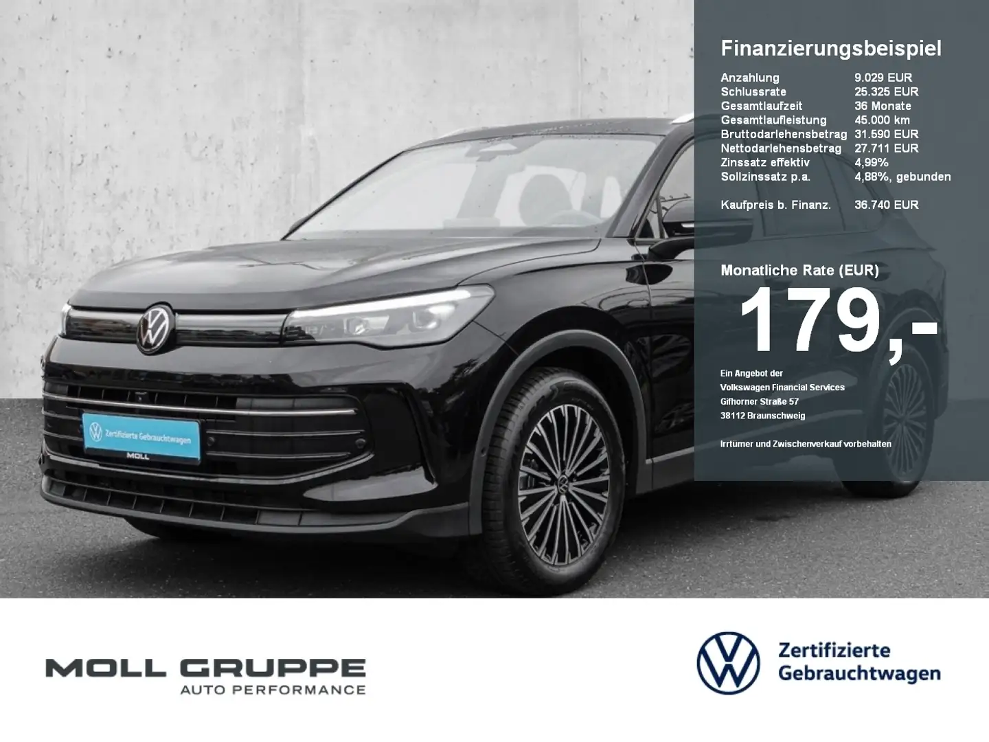 Volkswagen Tiguan 1.5 e TSI DSG Goal ACC AUT EL.HECK LM Schwarz - 1