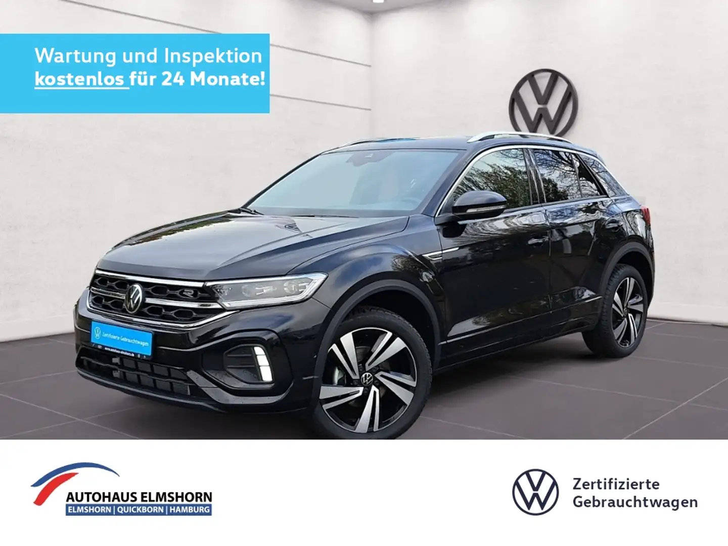 Volkswagen T-Roc R-Line 1.5 TSI DSG AHK NAV-VORB APP KAM 18" PDC L Schwarz - 1