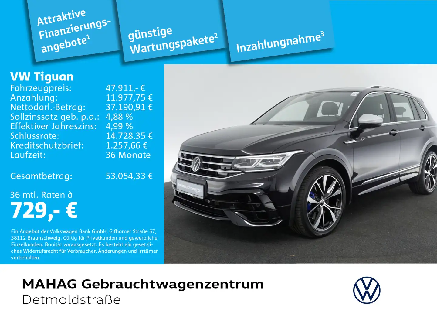 Volkswagen Tiguan R 2.0 TSI 4Mot. Leder NaviPro IQ.Light HU Schwarz - 1