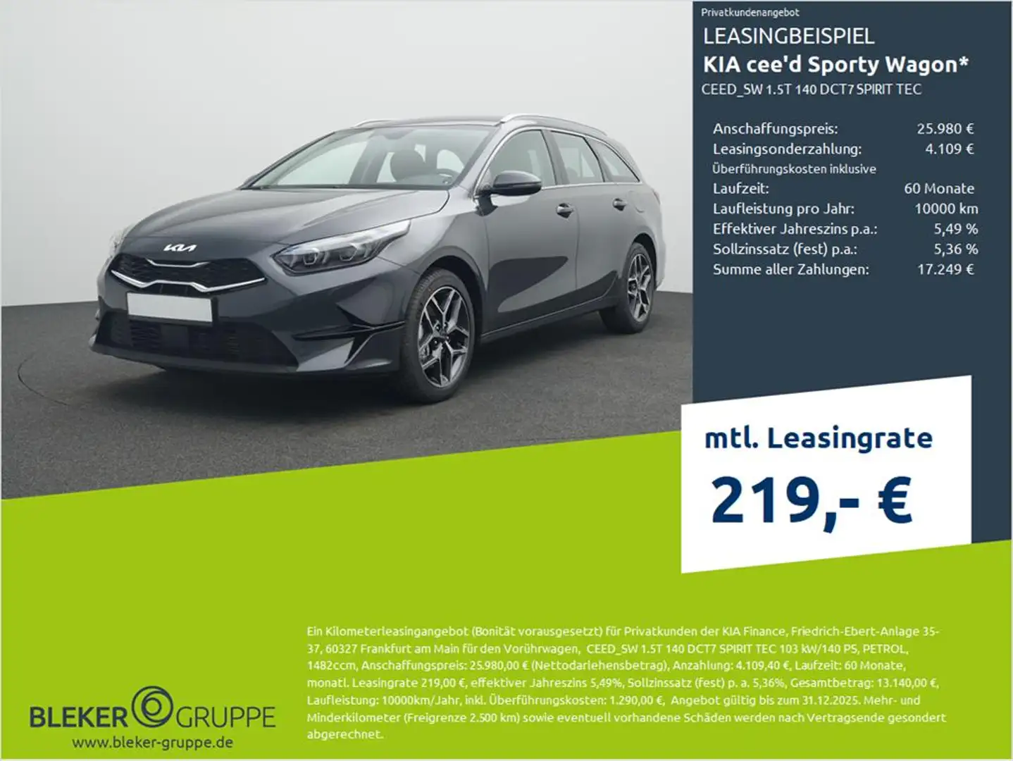 Kia Ceed SW / cee'd SW CEED_SW 1.5T 140 DCT7 SPIRIT TEC Grau - 1