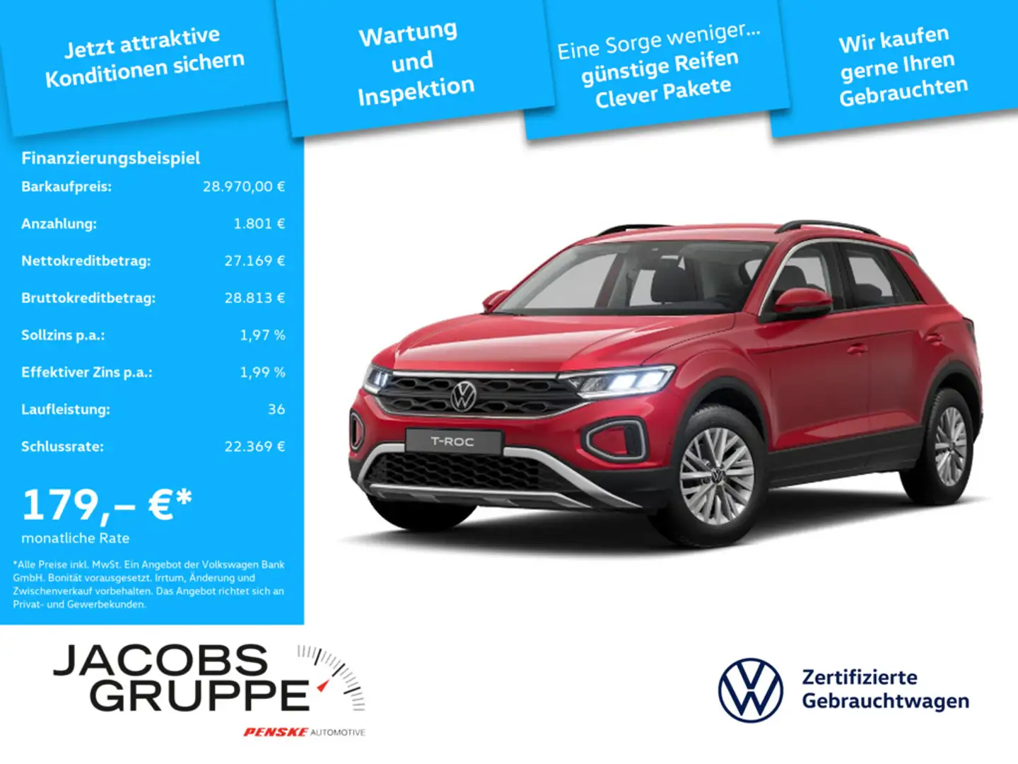 Volkswagen T-Roc 1.5 TSI DSG Navi*CAM*Standhzg*ACC*LED Life Rood - 1