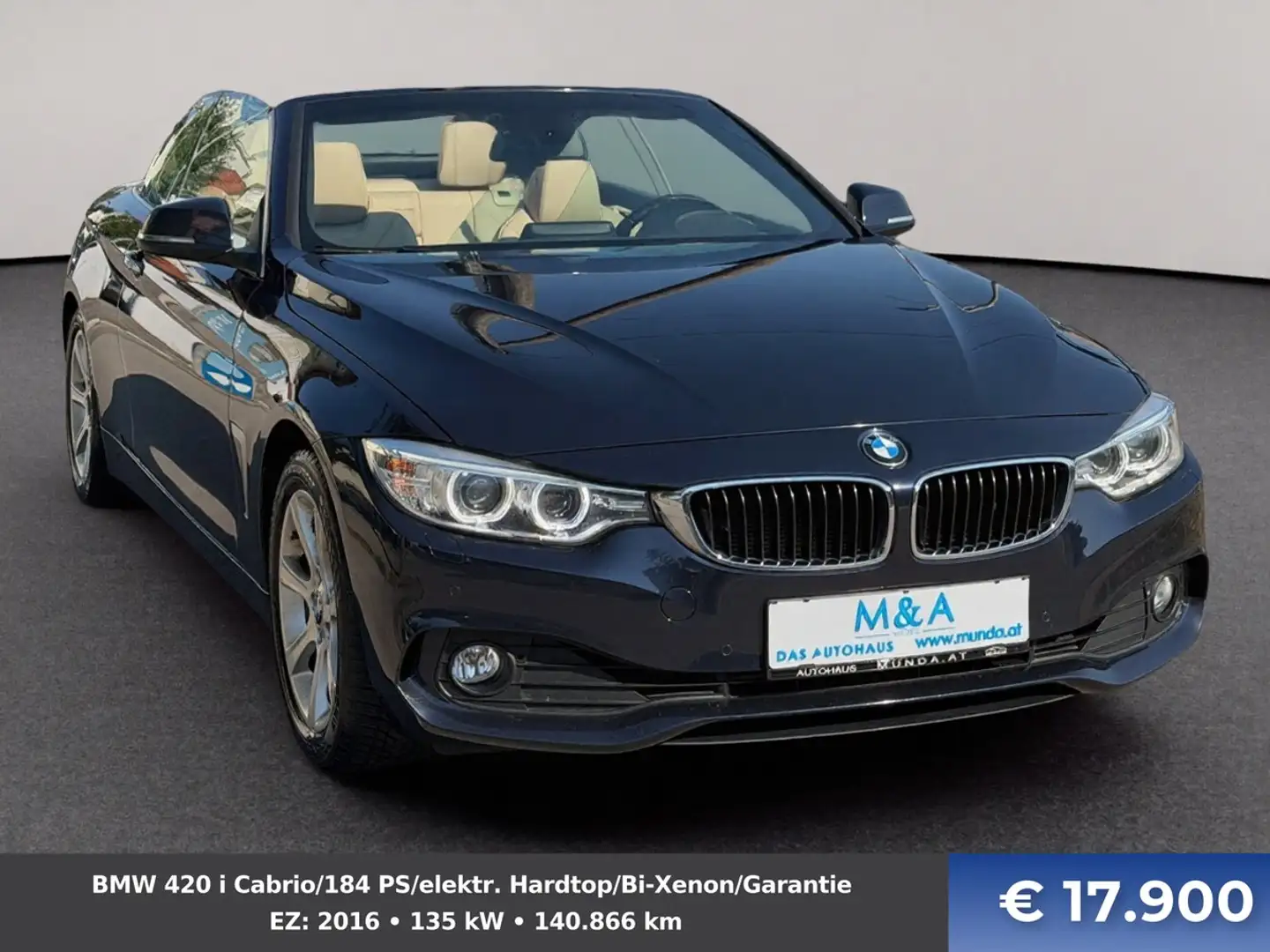 BMW 420 i Cabrio/184 PS/elektr. Hardtop/Bi-Xenon/Garantie Blau - 2