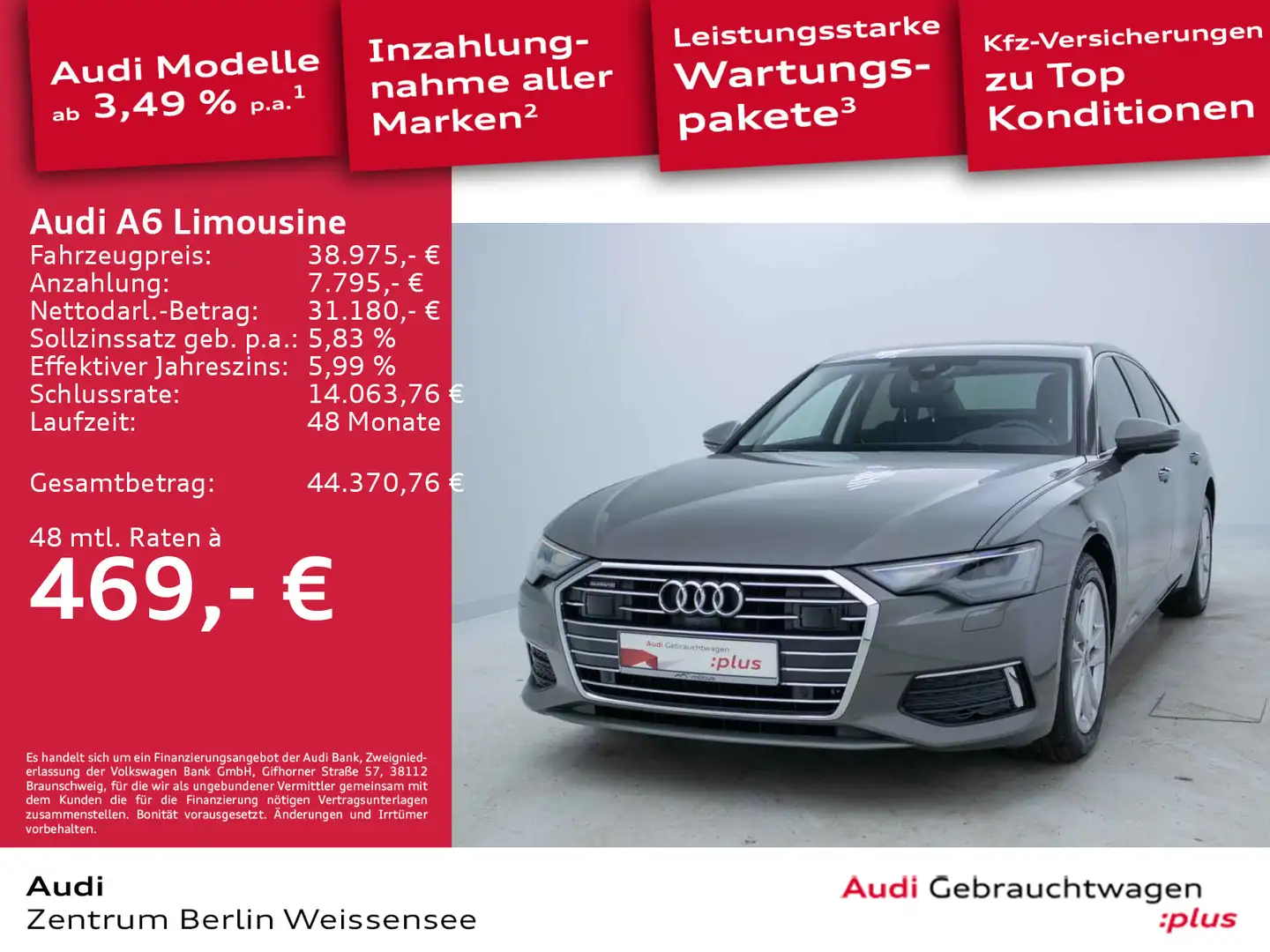 Audi A6 40 TDI S-TRO*QUA*LED*HUD*360*NAVI** Grau - 1