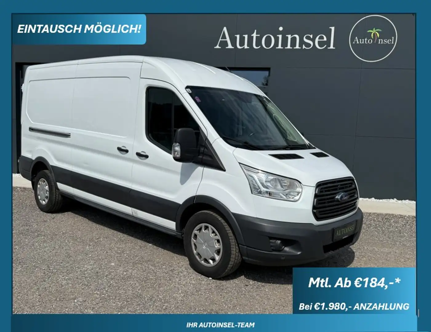 Ford Transit 350 L3H2 2 Schiebetüren,Tempomat,PDC Wit - 1