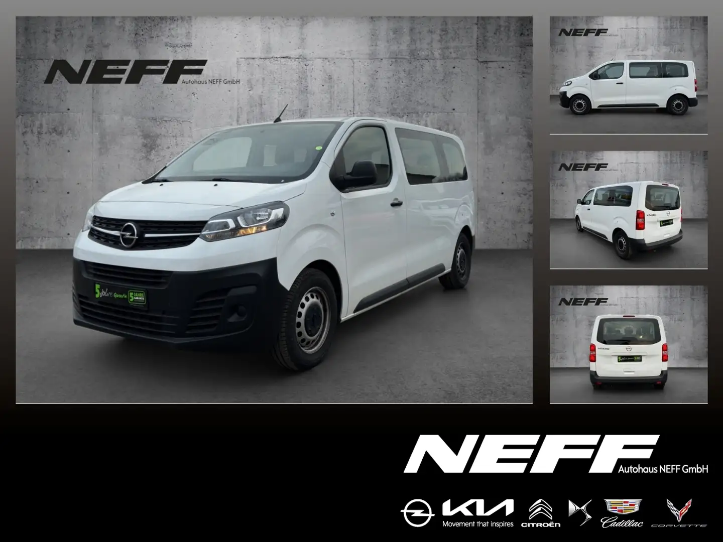 Opel Vivaro Kombi 2.0 D Klima,8 Sitze, AHK abnehmbar Weiß - 1