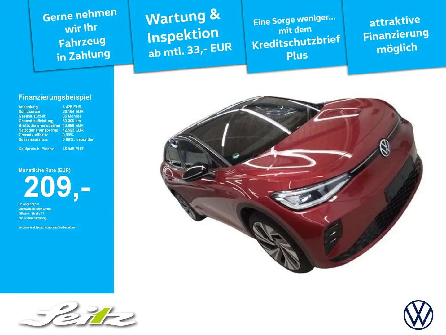 Volkswagen ID.5 4M GTX *HEAD-UP*AHK*PANO*MATRIX* Rood - 1