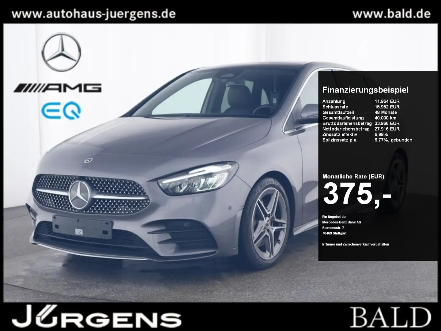 Mercedes-Benz B 220 d AMG-Sport/LED/Cam/Pano/Totw/Winter/18' Gris - 1