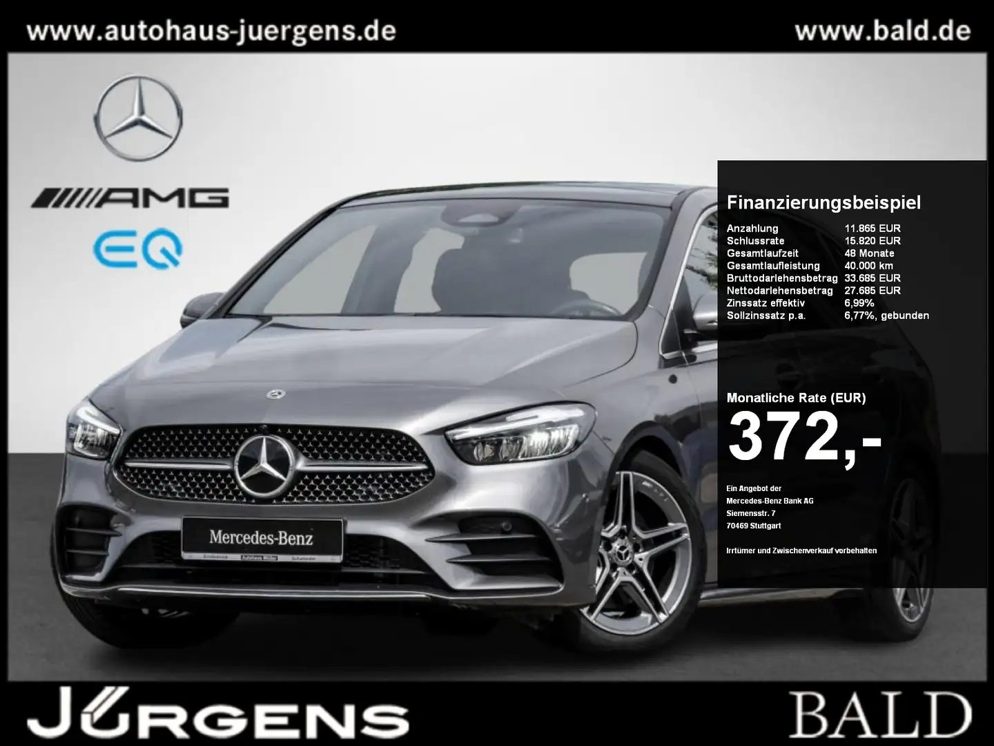 Mercedes-Benz B 220 d AMG-Sport/LED/Cam/Pano/Totw/Winter/18' Gris - 1