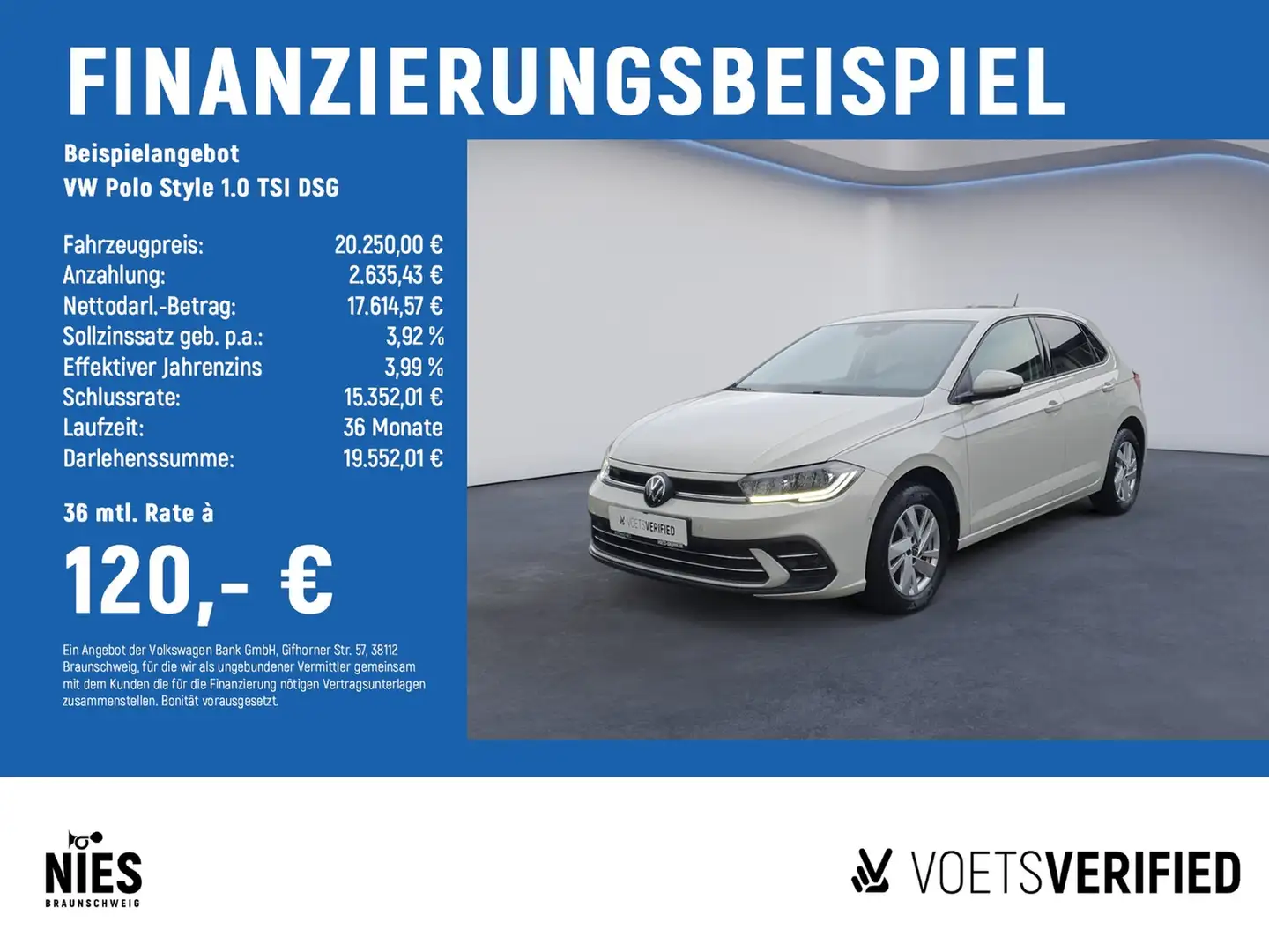 Volkswagen Polo Style 1.0 TSI DSG RearView+ACC+SHZ Grau - 2