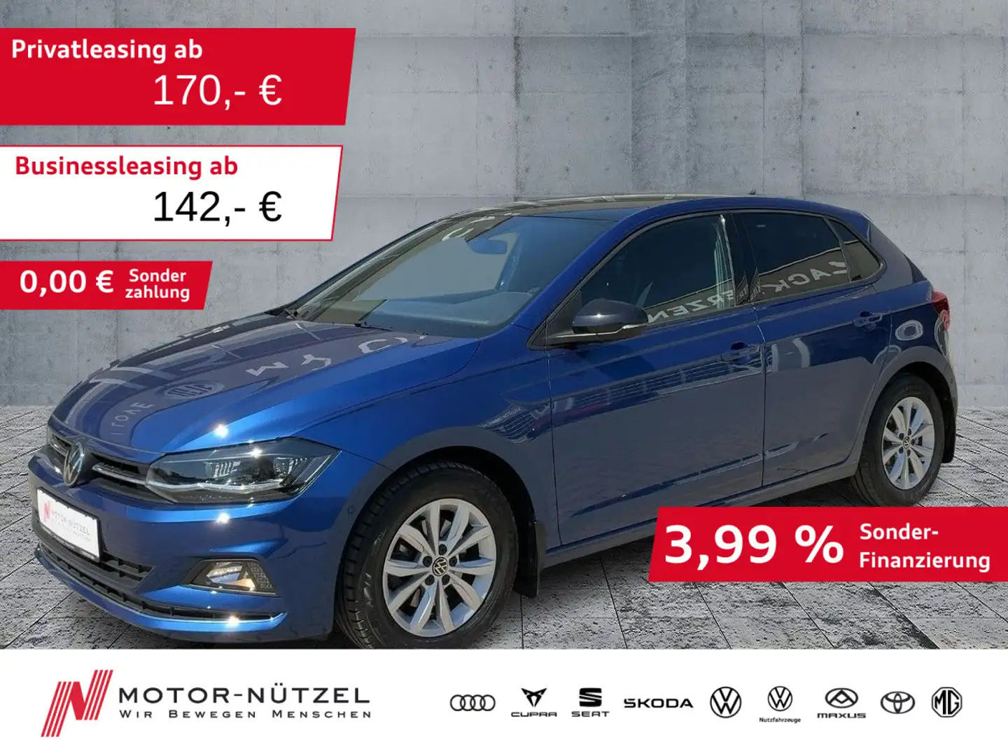 Volkswagen Polo 1.0 TSI DSG HIGHLINE LED+NAV+ACC+SHZ+RFK+VC Blau - 1
