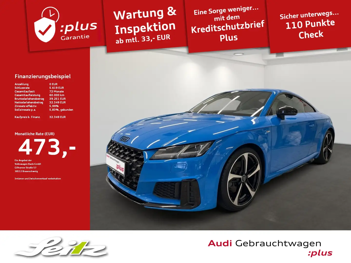 Audi TT Coupe 40 TFSI *B&O*MATRIX*KAMERA*NAVI* Blau - 1