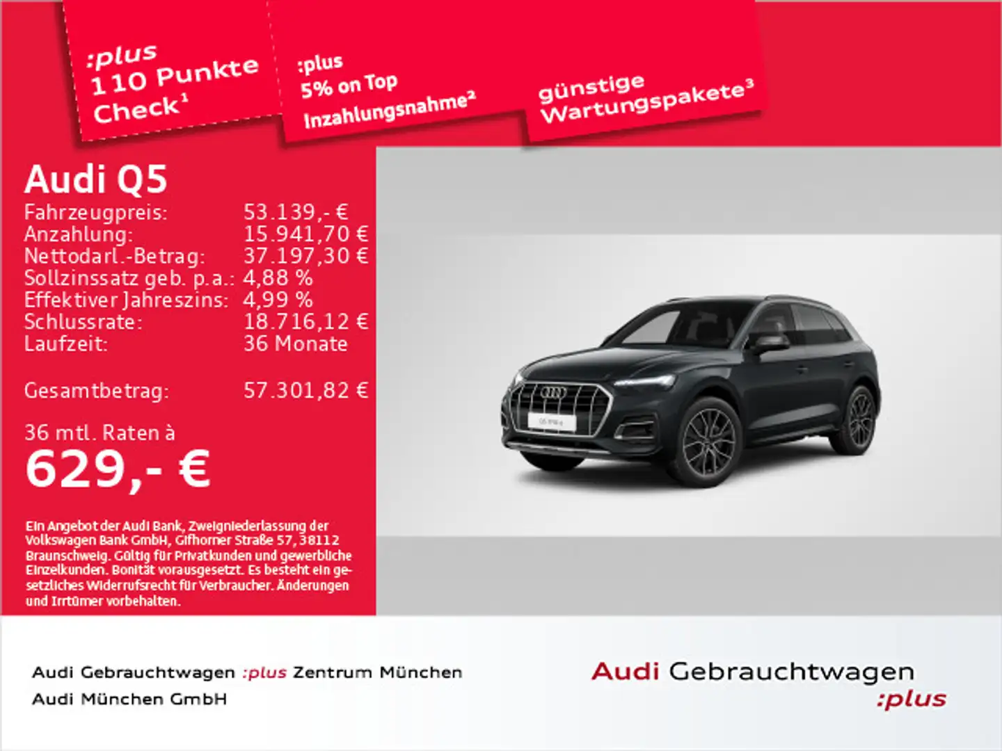 Audi Q5 50 TFSI e qu. S tronic advanced Pano/AHK/Carb Grau - 1