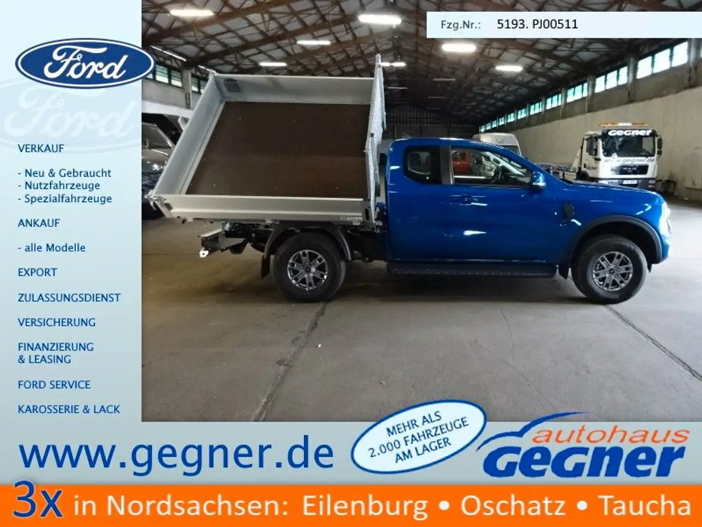 Ford Ranger 2.0L XLT XtraKab 4x4 WiPa AHK 3-S.-Kipper Blue - 1