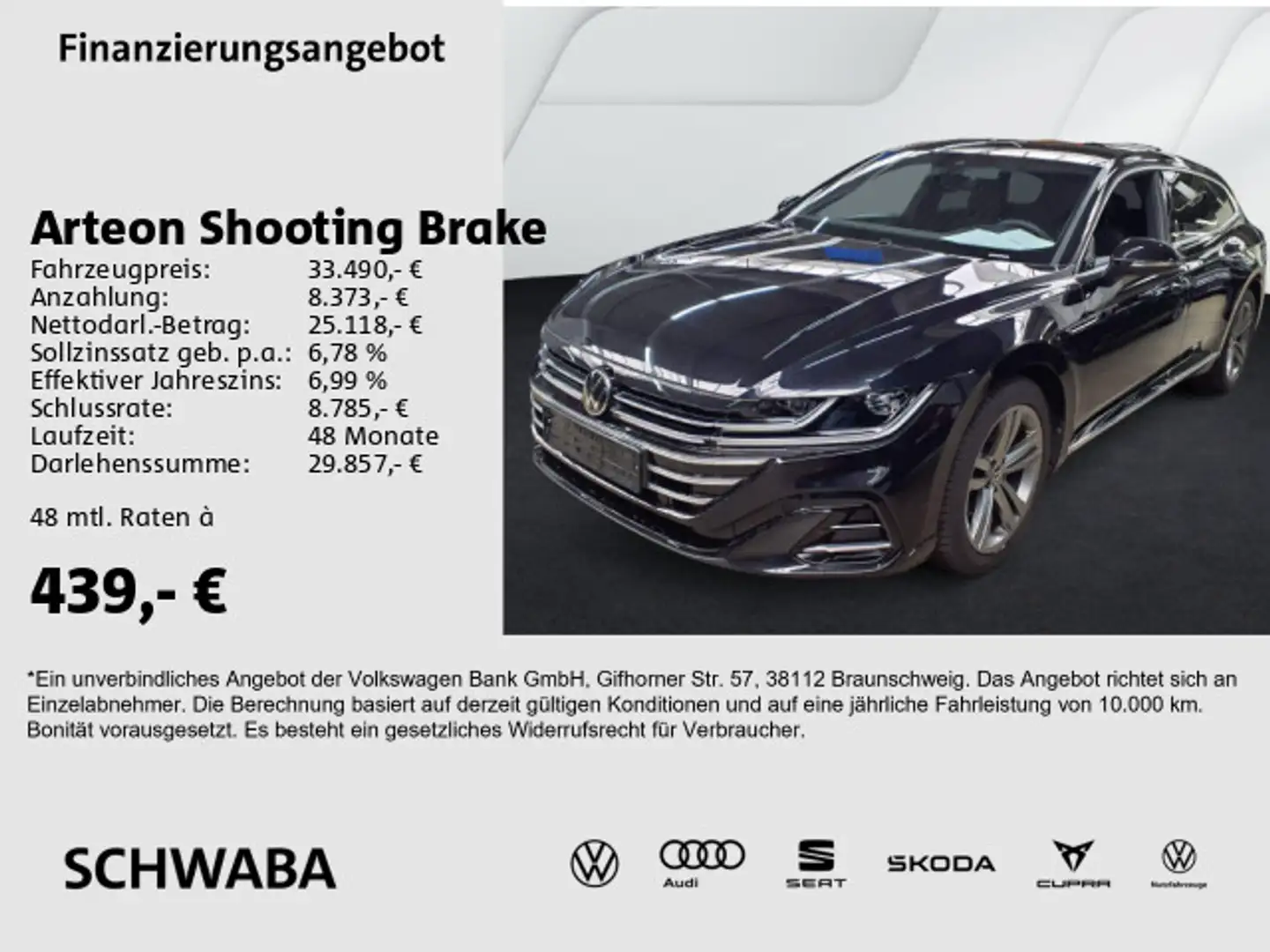 Volkswagen Arteon R-Line 2.0 TSI AHK*ACC*18" Schwarz - 1