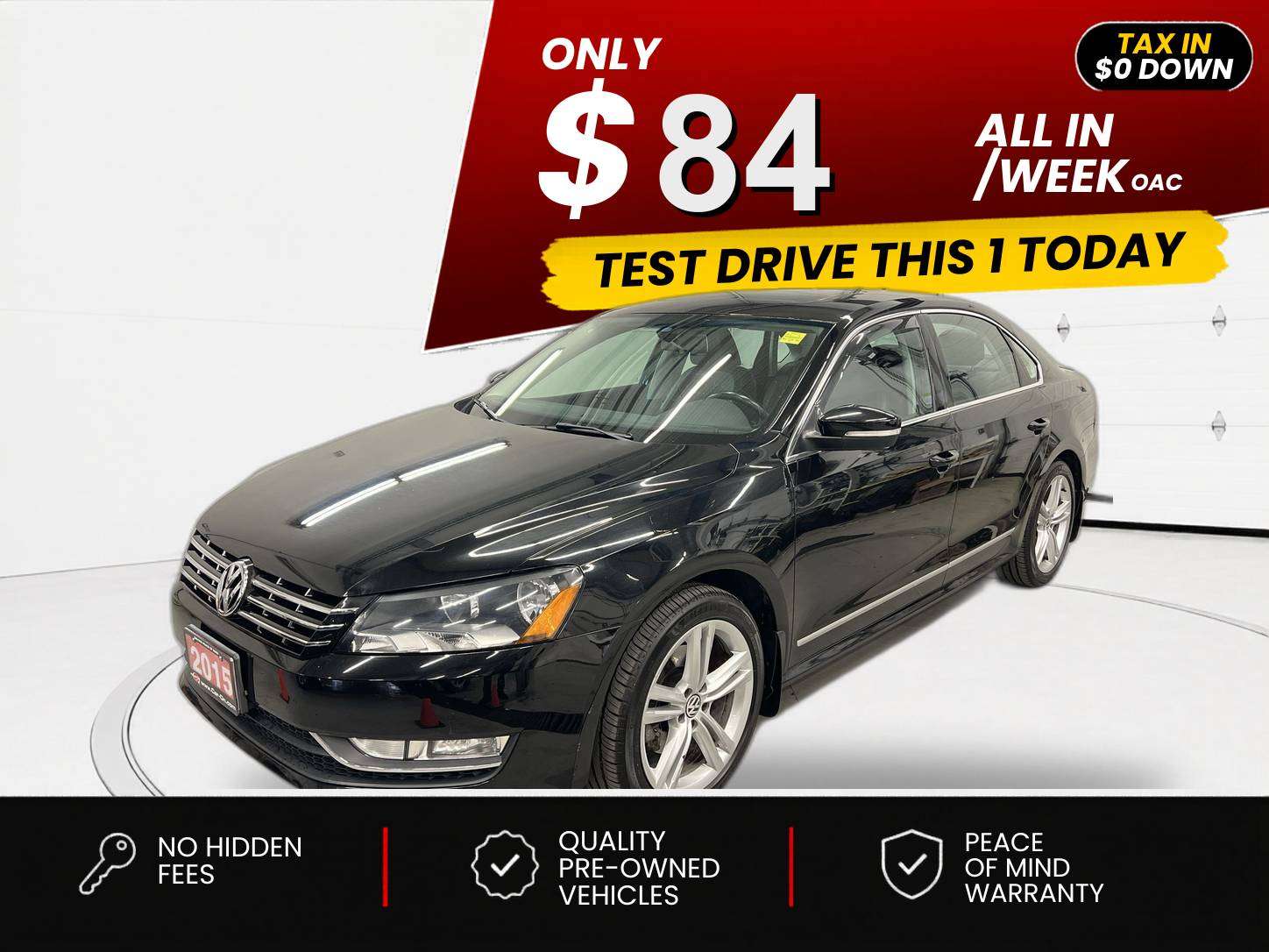 Black 2015 Volkswagen Passat Sedan  Automatic
