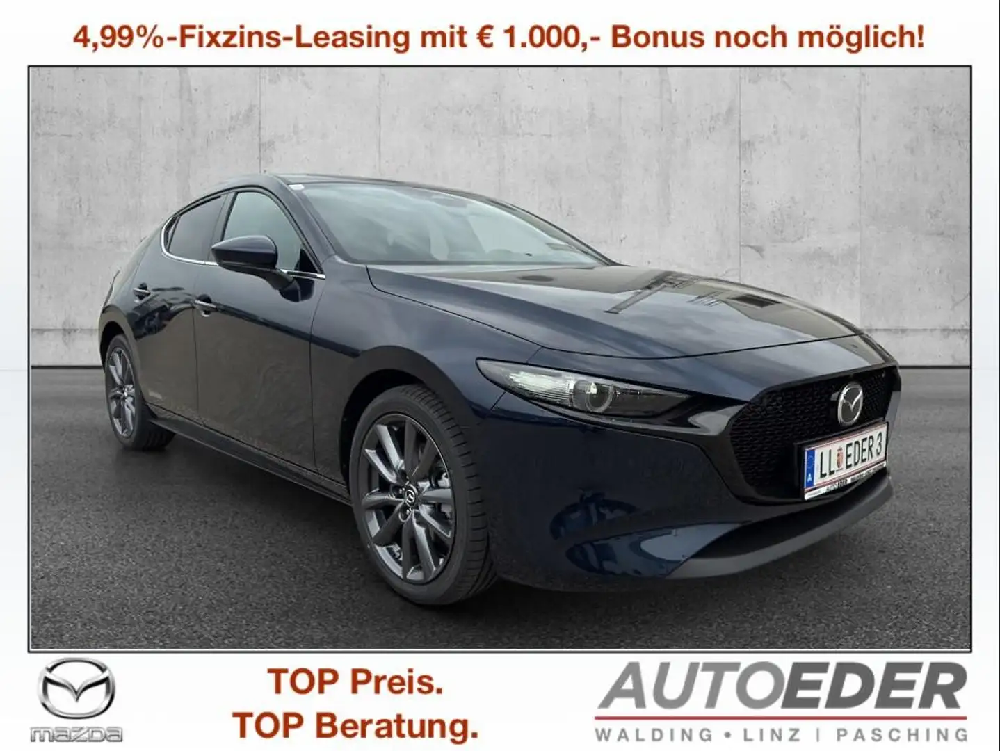 Mazda 3 Mazda3 e-Skyactiv-G140 Exclusive-Line Aut. Bleu - 1