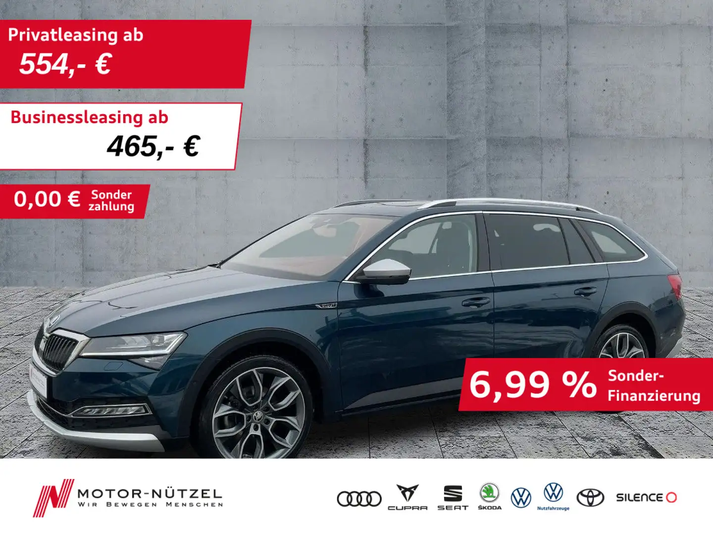 Skoda Superb Combi 2.0TDI SCOUT MATRIX+STDHZG+PANO+AHK Blau - 1