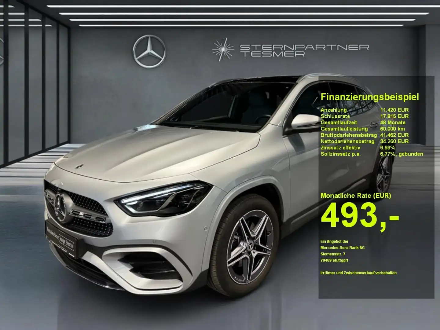 Mercedes-Benz GLA 250 e AMG,MBEAM,DISTR,BURM,MEM,AMBIE,PANO Silber - 1