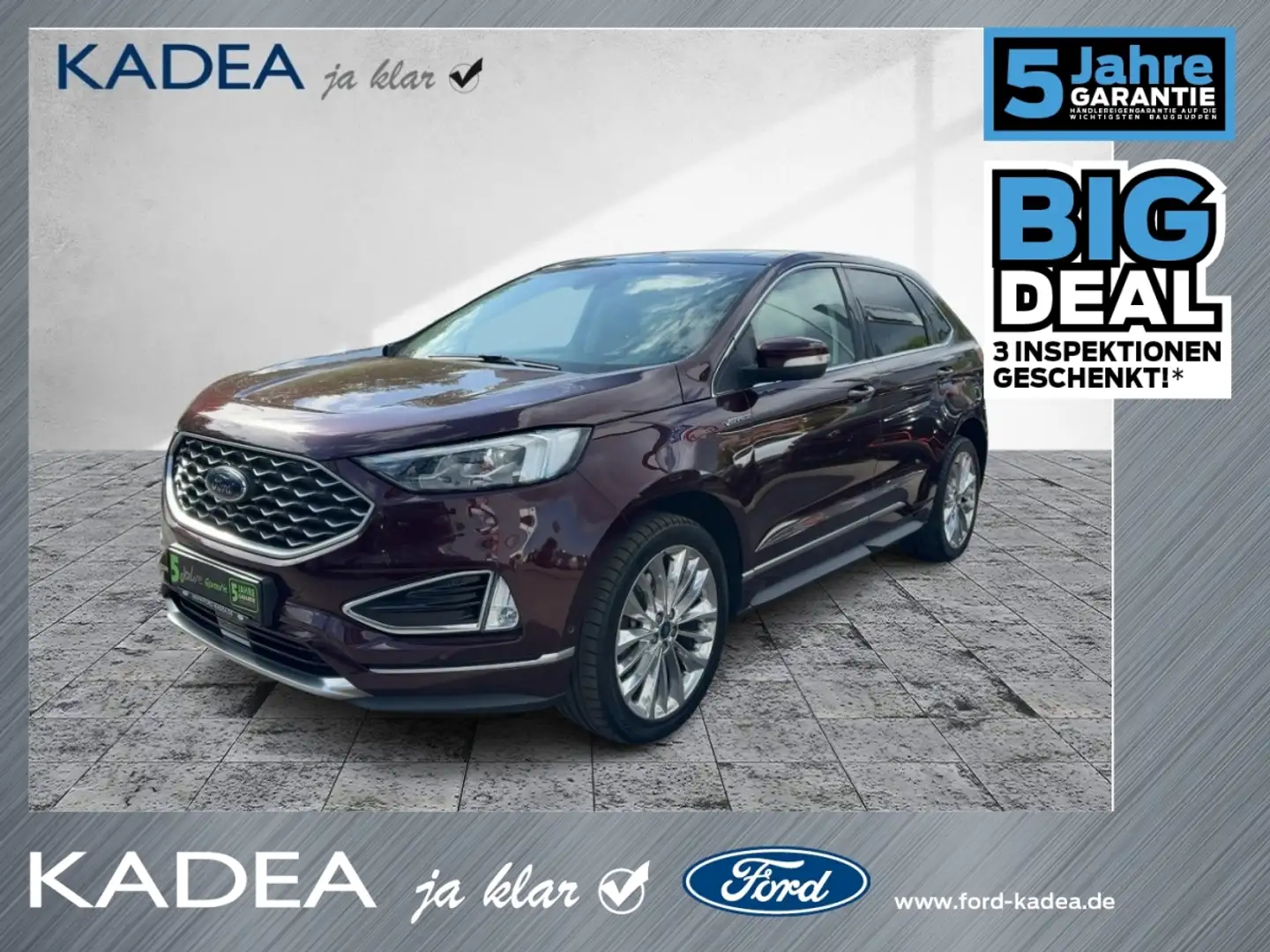 Ford Edge 2.0 EcoBlue Vignale ACC*Pano*8fach bereift Червоний - 1