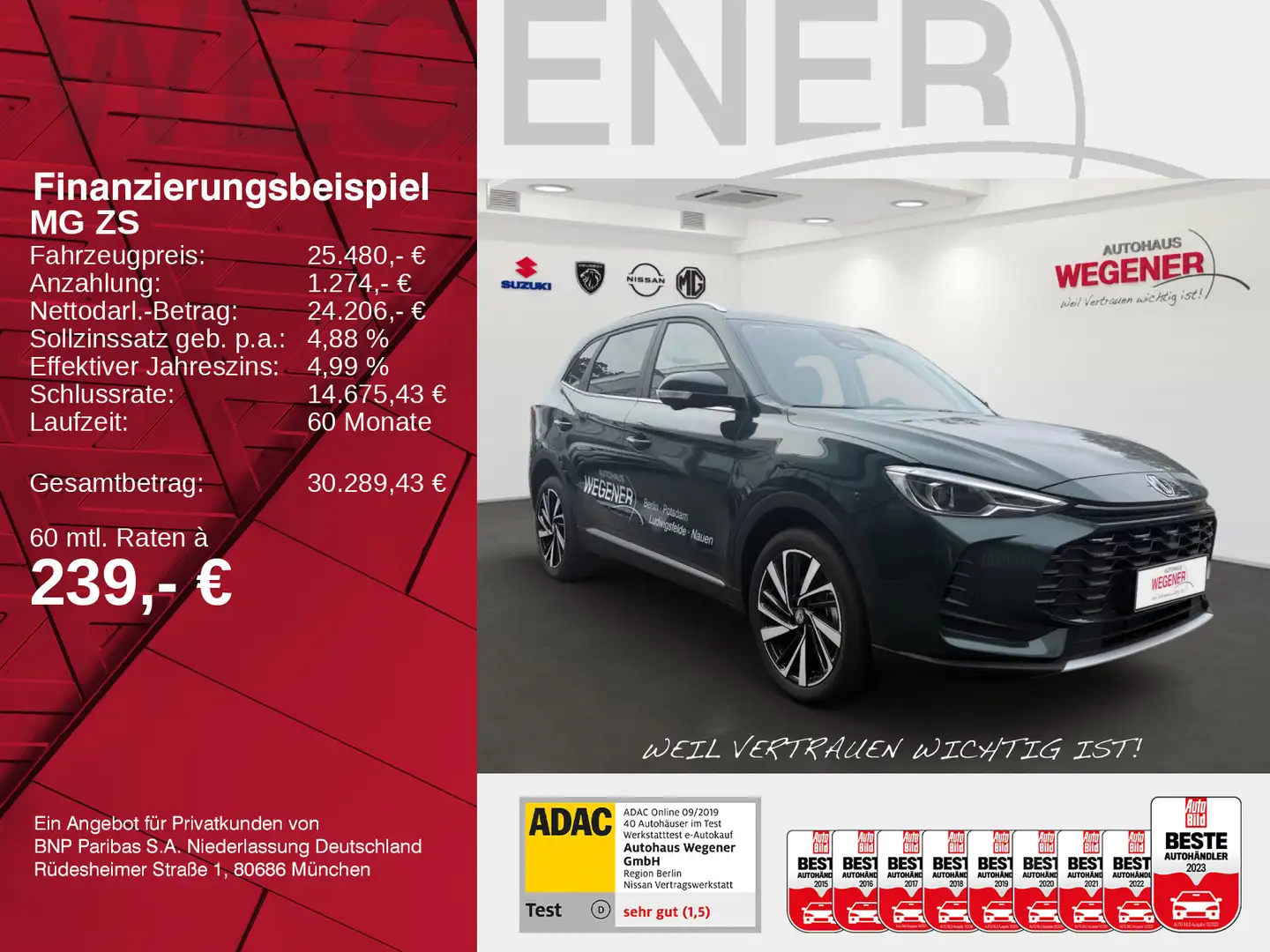 MG ZS Hybrid+ Luxury MY25 LED|360|Leder|Sitzhzg|ACC Grün - 2