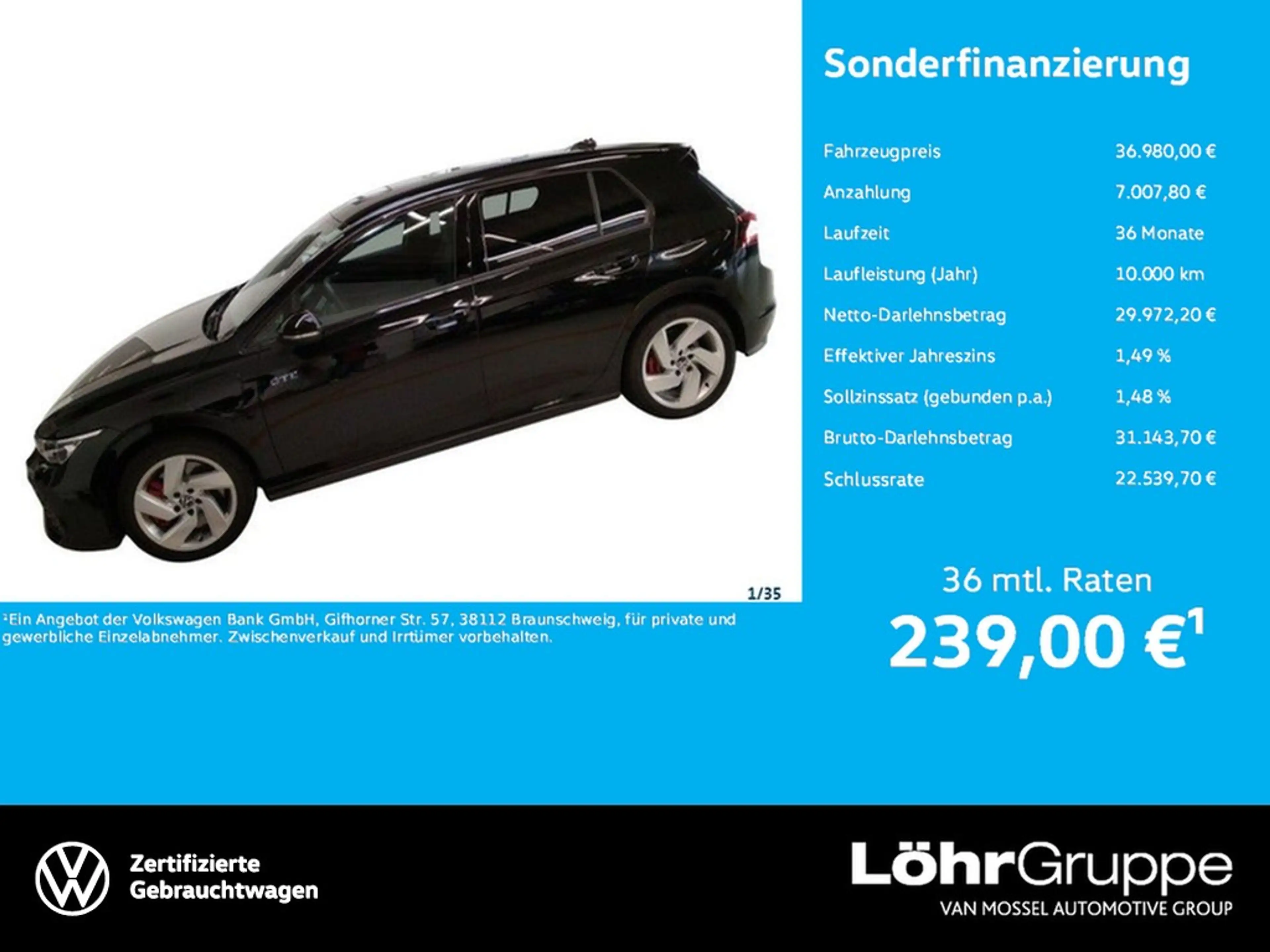 Volkswagen Golf GTE 1.5 TSI DSG eHybrid AHK, Navi