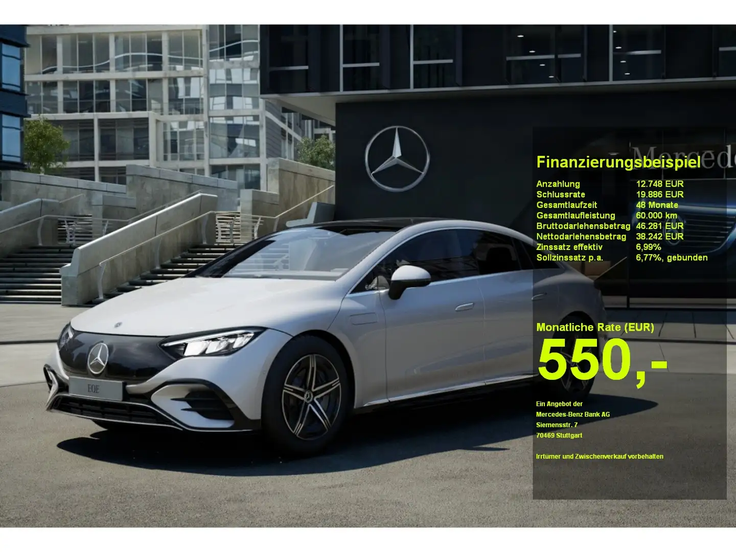 Mercedes-Benz EQE 350 4M AMG+Navi+Pano+Kamera+Distronic+CarPlay Silber - 1