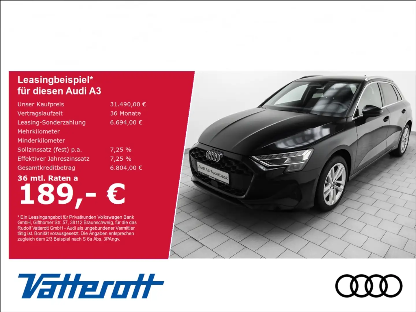 Audi A3 Sportback TFSI S tronic LED Navi CarPlay Zwart - 1