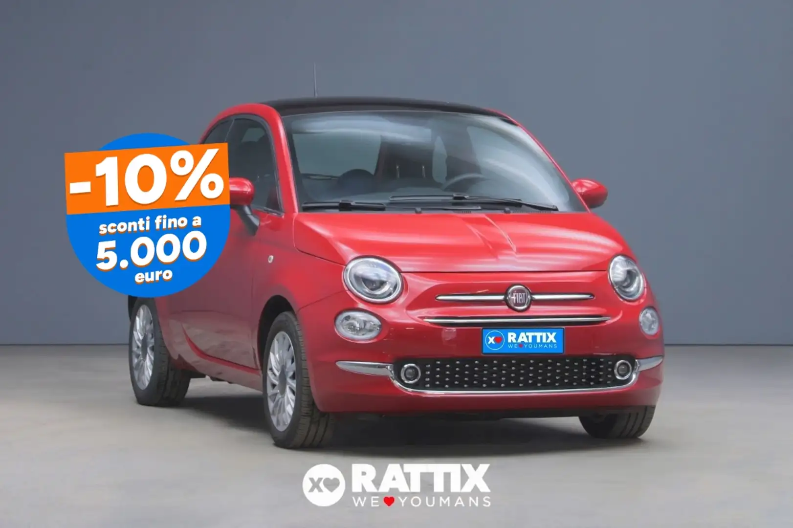 Fiat 500 1.0 Hybrid 70CV Dolcevita + tetto panoramico Rouge - 1