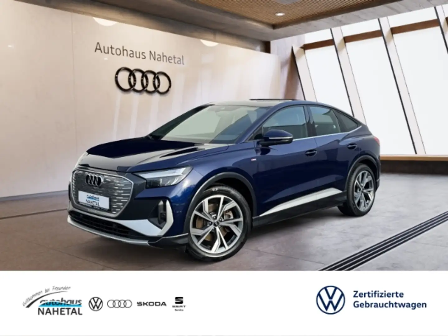 Audi Q4 e-tron Sportback 40 S-LINE LED NAVI AHK ACC 20'' REAR VI Blau - 1