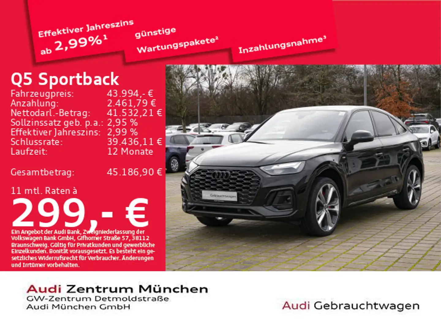 Audi Q5 40 TDI qu. S tronic 2x S line UPE:7 Schwarz - 1