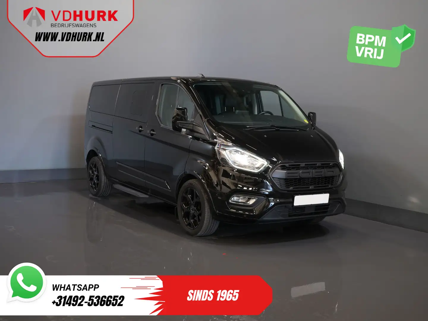 Ford Transit Custom 2.0 TDCI 130 pk Aut. L2 Trend BPM VRIJ! DC Dubbel Noir - 1