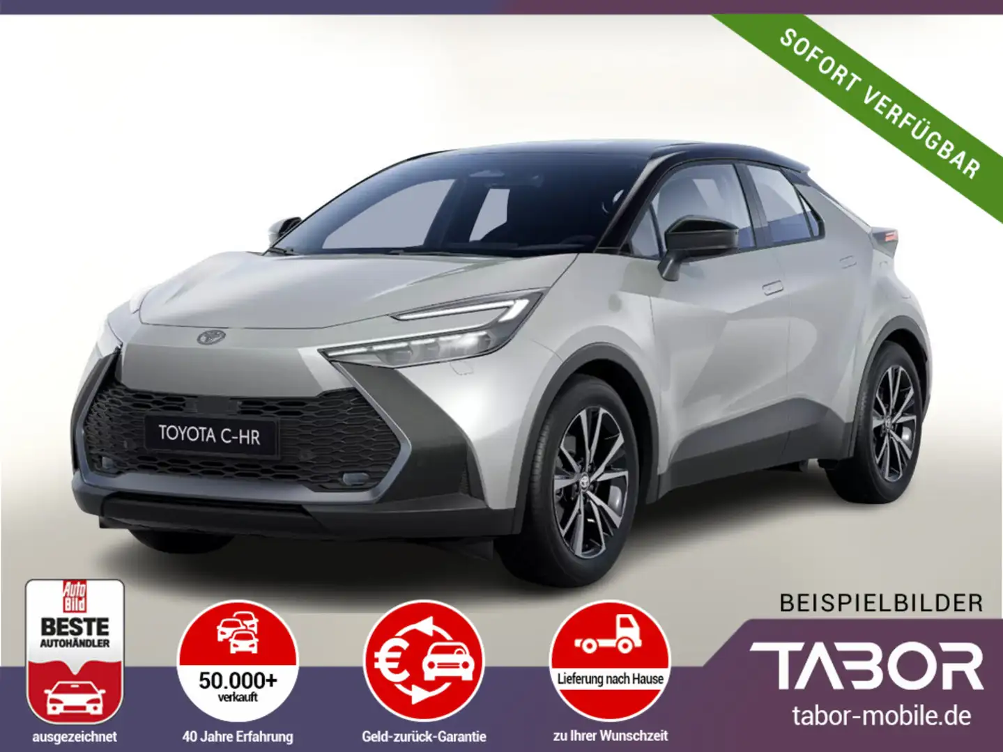 Toyota C-HR 1.8 Hyb 140 Aut. Nav el.Heckkl SHZ Keyl 18Z Silber - 1