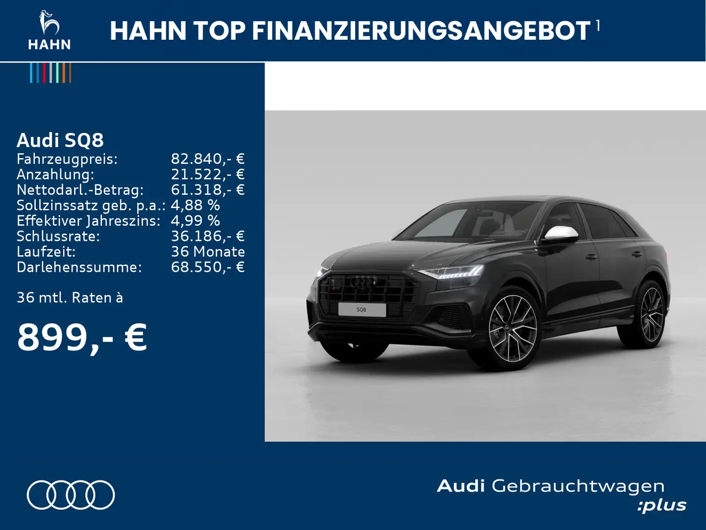 Audi SQ8 4.0TFSI quattro S tronic HUD 360° Standh Pan Noir - 2