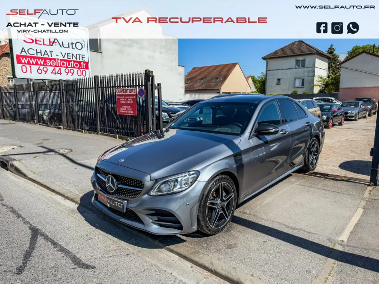 Mercedes-Benz C 200 200 D 160CH AMG LINE 9G-TRONIC Gris - 1