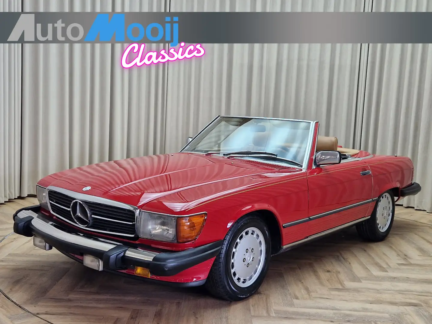Mercedes-Benz SL 560 SL W107 Cabriolet  Perfect / FULL HISTORY / 1986 * Rood - 1