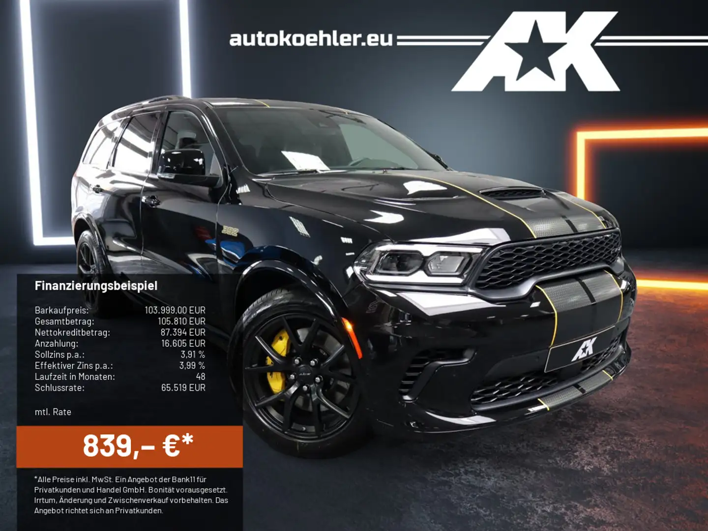 Dodge Durango 6,4l SRT 392 Sondermodell AlcHEMI,Voll! Negro - 1