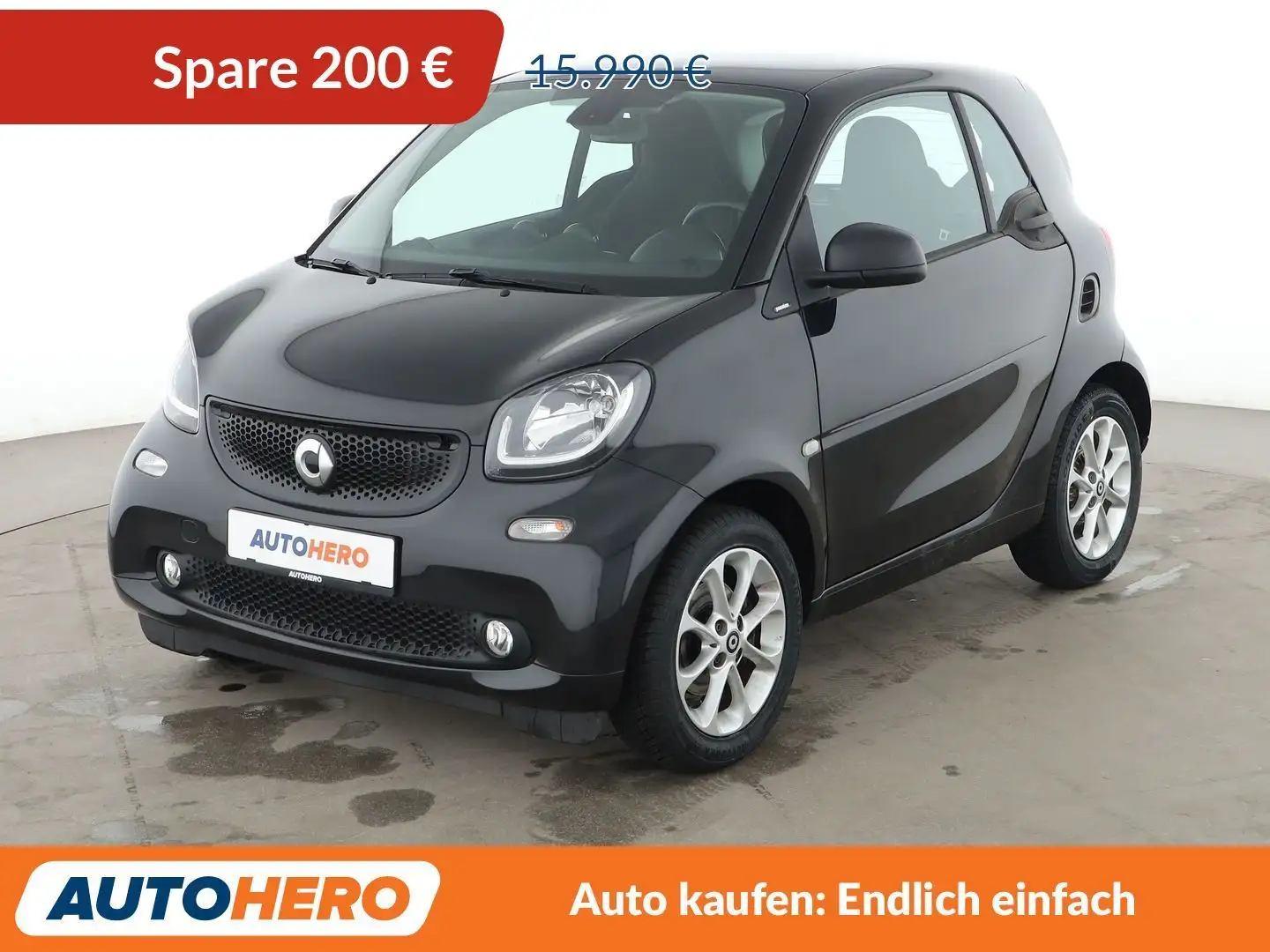 smart forTwo 0.9 Turbo Basis passion Aut.*TEMPO*SHZ*PANO* Noir - 1