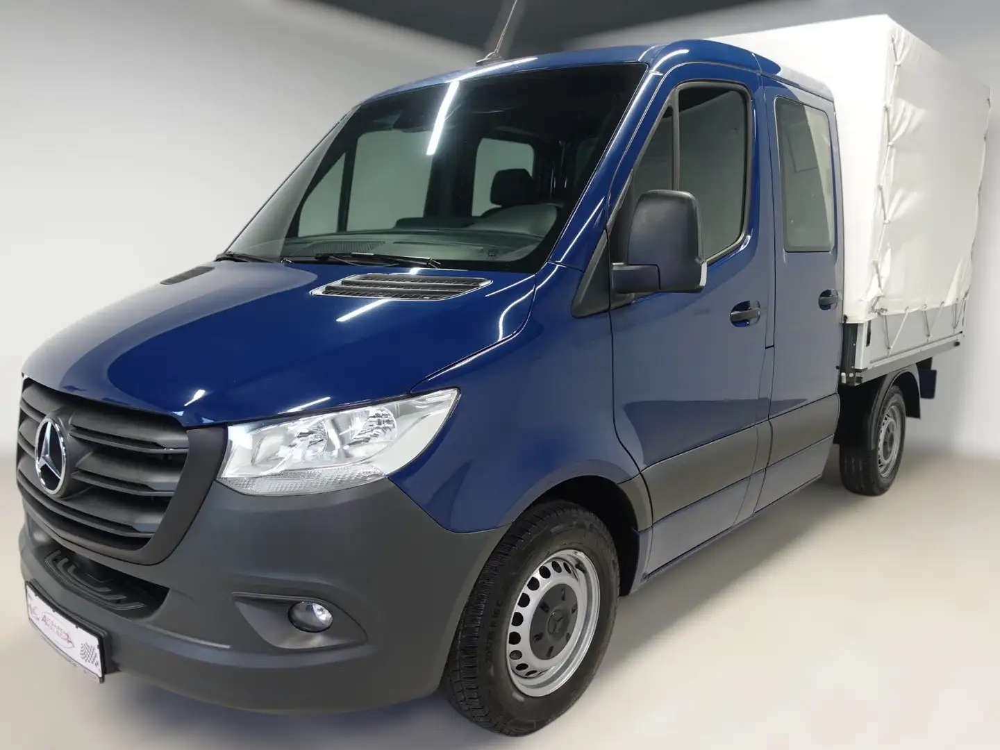 Mercedes-Benz Sprinter 215 CDI Aut. Pritsche DoKa AHK Klimaaut Tüv neu Blau - 2