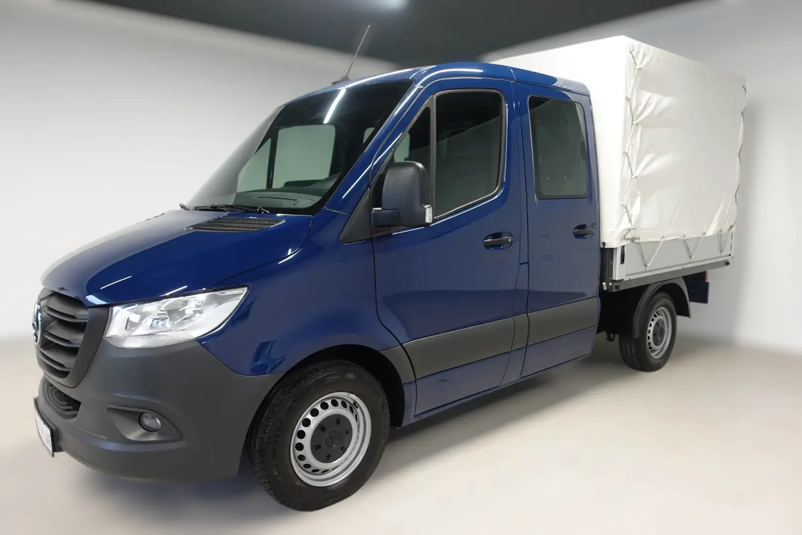 Mercedes-Benz Sprinter 215 CDI Aut. Pritsche DoKa AHK Klimaaut Tüv neu Blau - 1