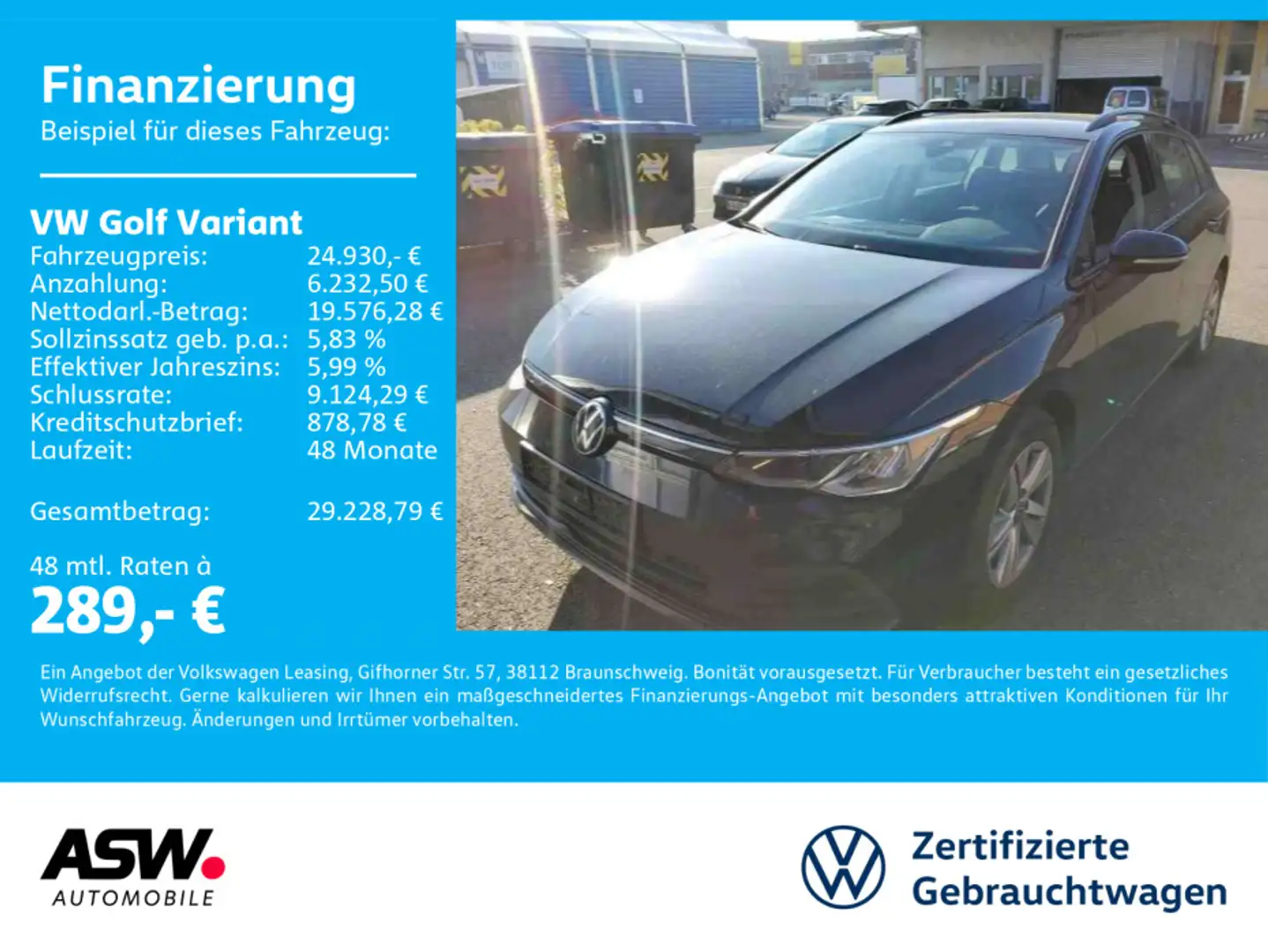 Volkswagen Golf Variant Life 2.0TDI DSG LED Navi ACC VC SHZ Schwarz - 1