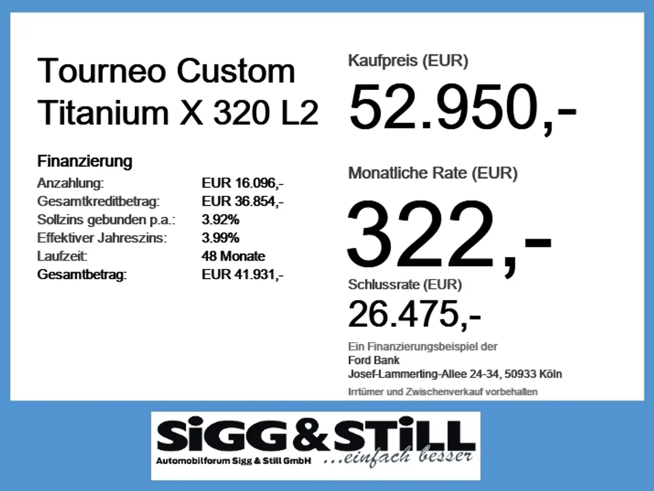 Ford Tourneo Custom Titanium X 320 L2 ACC*PANO*360*B&O 4