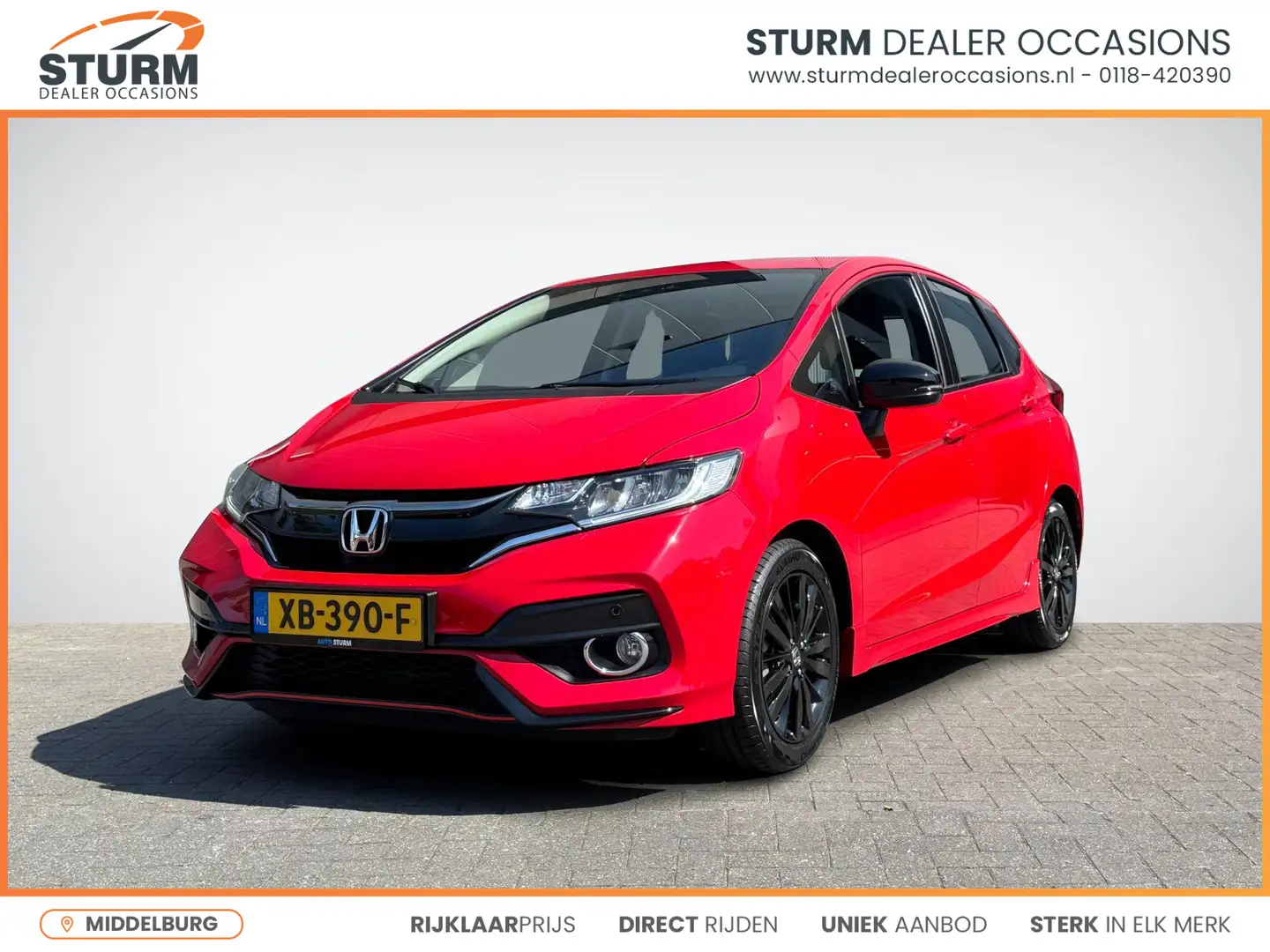 Honda Jazz 1.5 i-VTEC Dynamic Automaat | Navigatie | Trekhaak Rood - 1
