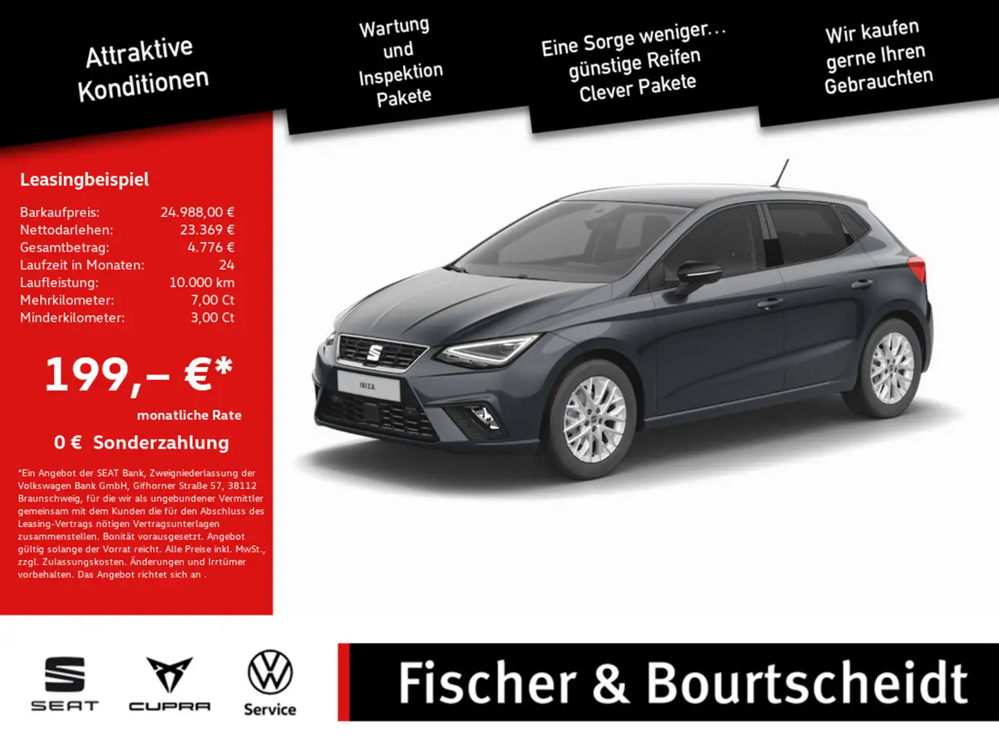 SEAT Ibiza 1.5 TSI FR KAMERA NAVI ACC FACEL. LED Grau - 1
