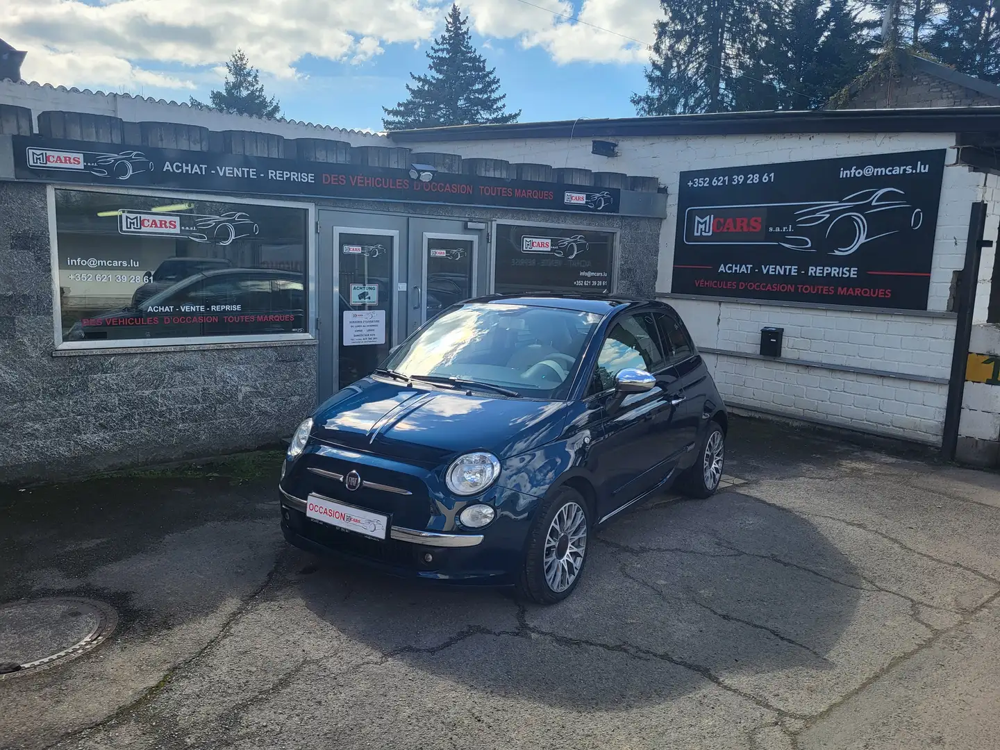 Fiat 500 1.2 essence Toit Panoramique Bleu - 1